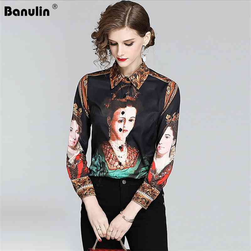 Spring Summer Runway Catwalk Style Women Blouse Queen Oil Praiting Vintage Lady Long Sleeve plus size Tops Shirts 210603, Black
Spring Summer Runway Catwalk Style Women Blouse Queen Oil Praiting Vintage Lady Long Sleeve plus size Tops Shirts 210603, Black