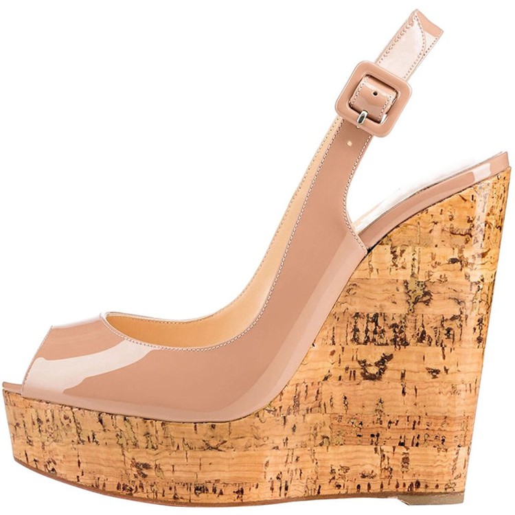 Wedge Sandals Women's Shoes Fashion Nude /Black Patent Leather Slope Heels Shoe Open Toes Slingback 16cm High Heel Sandal size 34-45
Wedge Sandals Women's Shoes Fashion Nude /Black Patent Leather Slope Heels Shoe Open Toes Slingback 16cm High Heel Sandal size 34-45