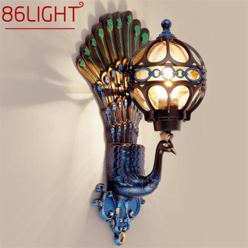 

Outdoor Wall Lamps 86LIGHT Sconces Lamp Classical LED Peacock Light Waterproof Home Decorative For Porch