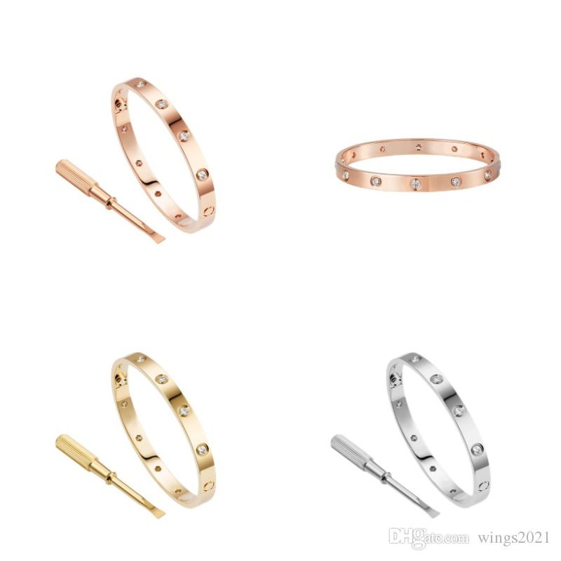 Love Screw Bracelet Designer Bracelets Luxury Jewelry Women Bangle 10 Diamonds Titanium Steel Alloy Gold-Plated Craft Gold/Silver/Rose Never, Black
Love Screw Bracelet Designer Bracelets Luxury Jewelry Women Bangle 10 Diamonds Titanium Steel Alloy Gold-Plated Craft Gold/Silver/Rose Never, Black