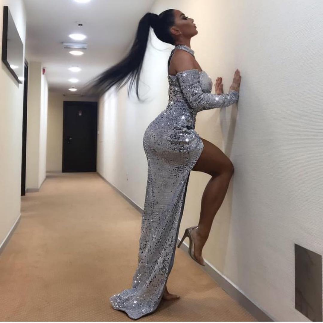 glitter sliver mermaid prom dresses dubai arabic sequins party evening dresses modern sexy side split custom made sweep train robe de marie