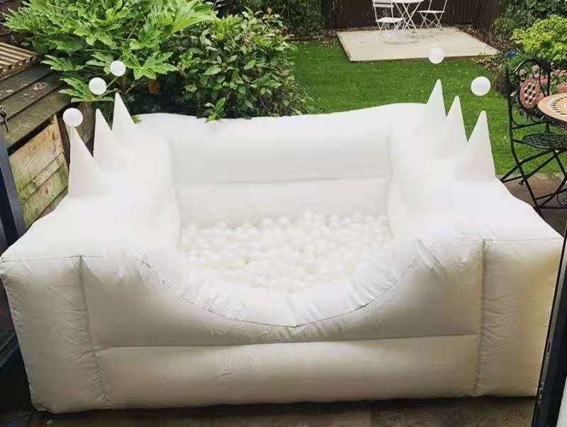 8ft white inflatable ball pits with small mini size moonwalk pond kids toddler pvc pool for sale