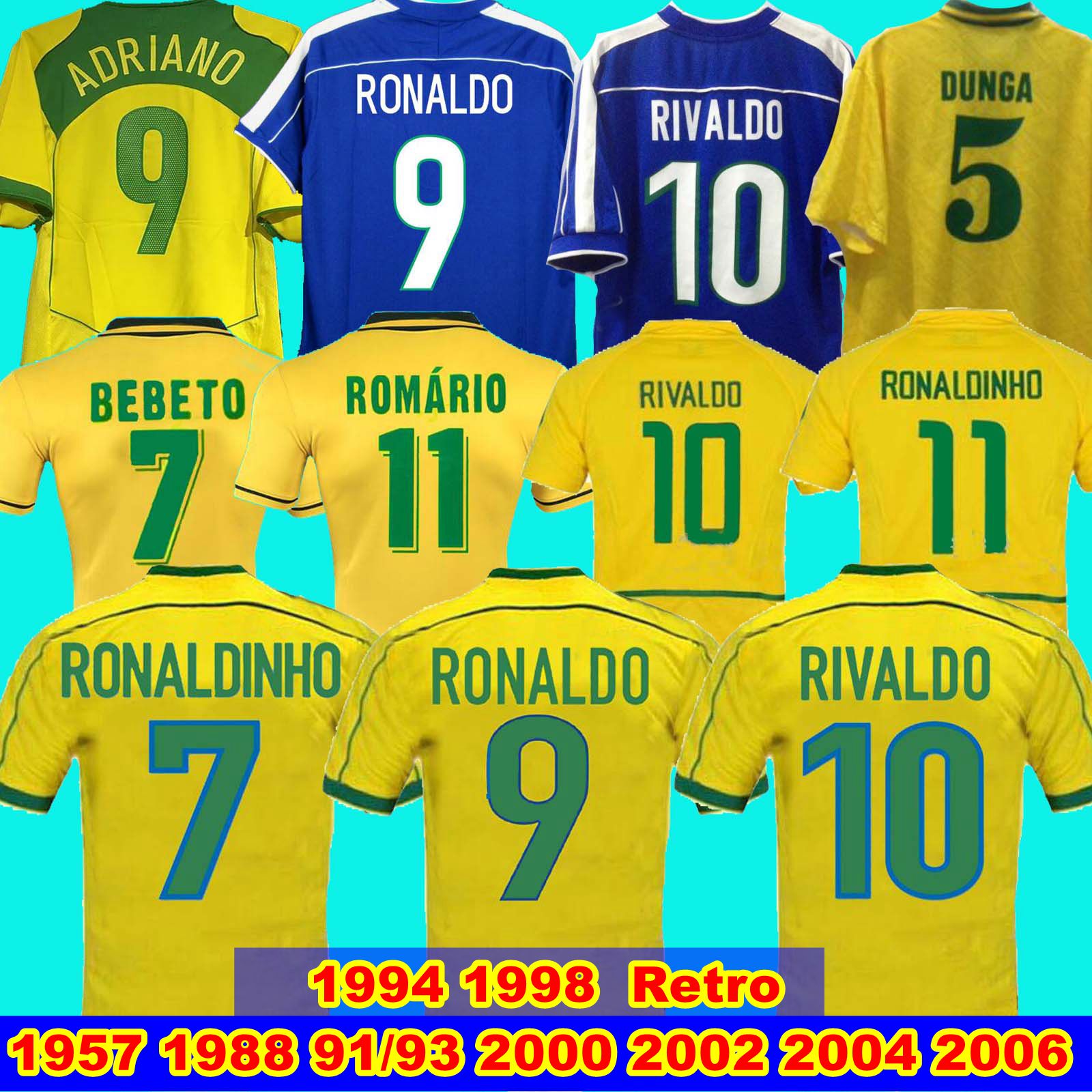 1998 Brasil soccer jerseys 2002 retro shirts Carlos Romario Ronaldo Ronaldinho 2004 camisa de futebol 1994 BraziLS 2006 1982 RIVALDO ADRIANO, Black;yellow
1998 Brasil soccer jerseys 2002 retro shirts Carlos Romario Ronaldo Ronaldinho 2004 camisa de futebol 1994 BraziLS 2006 1982 RIVALDO ADRIANO, Black;yellow