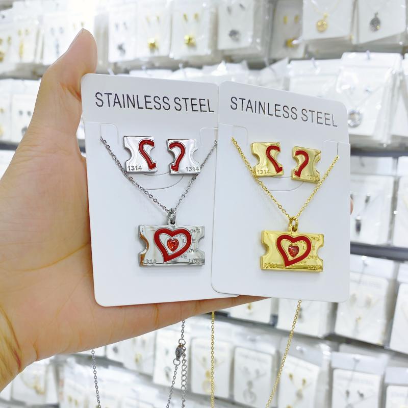 Earrings & Necklace Stainless Steel Jewelry "I Love You Forever" 1 Set Couple Pendant Creative Wholesale, Silver
Earrings & Necklace Stainless Steel Jewelry "I Love You Forever" 1 Set Couple Pendant Creative Wholesale, Silver