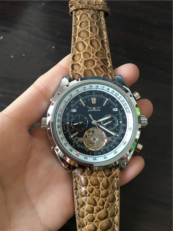 New Arrive Top brand watch JARAGAR Luxury Silver watchcase mechanical watch JR38-2