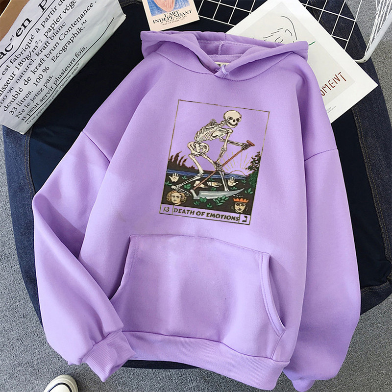 Print Anime Skull oversized Women Sweatshirt Kawaii Hoodies Hoody korean style Pullovers Female Full Sleeve top harajuku clothes 200924