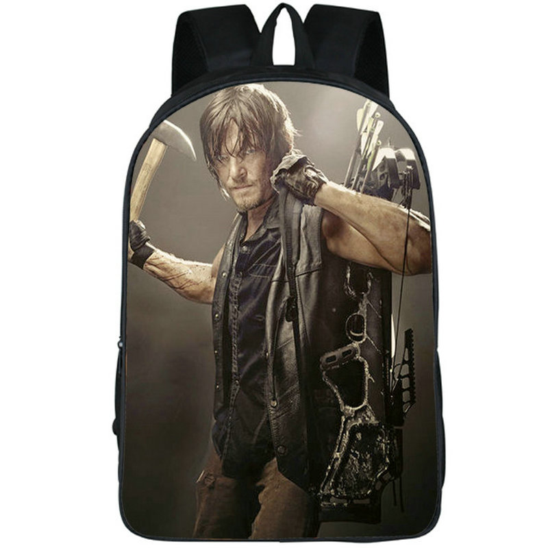 Daryl Dixon backpack The Walking Dead daypack Norman Reedus school bag Teleplay Print rucksack Picture schoolbag Photo day pack