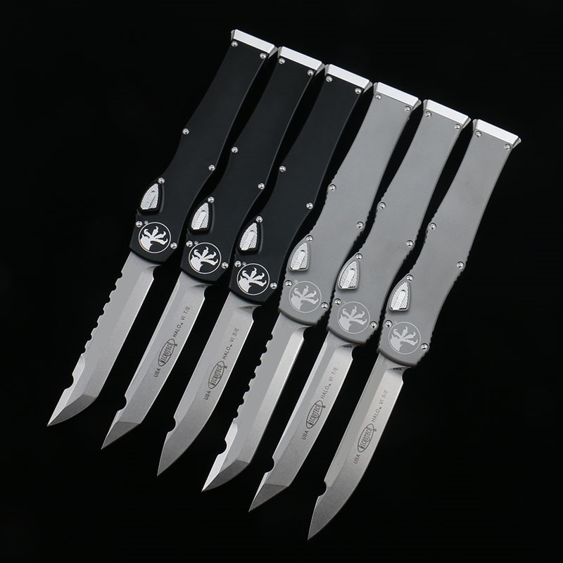 Microtech HALO VI Automatic knife D2 Blade Pull tail 6061-T6Aviation aluminum alloy Camping survival knife Tactical knives Outdoor EDC Tool
Microtech HALO VI Automatic knife D2 Blade Pull tail 6061-T6Aviation aluminum alloy Camping survival knife Tactical knives Outdoor EDC Tool