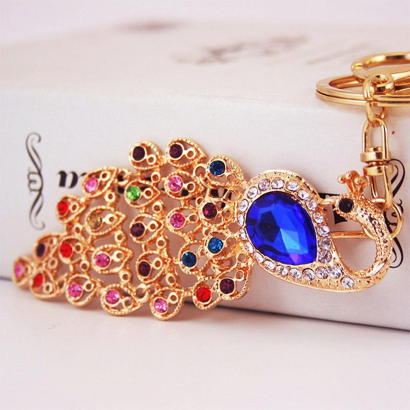 Keychains Fashion Lucky Blue Crystal Peacock KeyChain WishesFor Woman Man Jewelry Pendent Keyring
Keychains Fashion Lucky Blue Crystal Peacock KeyChain WishesFor Woman Man Jewelry Pendent Keyring