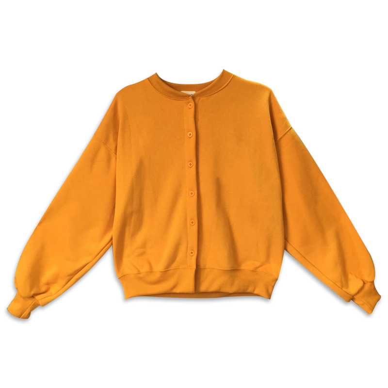 Spring Autumn Harajuku Loose Sweatshirts Women Korean Long Lantern Sleeve Casual Zip-up Clothes Student Solid Fashion Sweatshirt 201102