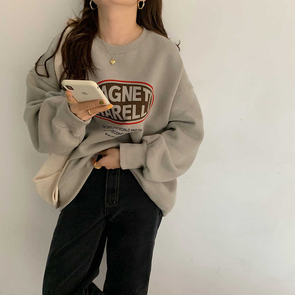 Autumn Sweatshirt Japanese Style Outfit Casual Top Letter Full Sleeve Loose Cotton CHIC QT283 210609