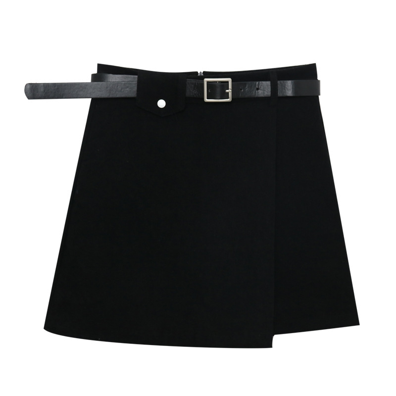 England Mini Black Skirt Winter Office Fashion Solid High Waist Harajuku Skirt Ladies ALine Females Casual Midi Skirt Women 210306