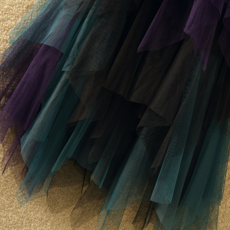 TIGENA Long Tutu Tulle Skirt Women Fashion Summer Korean Irregular Contrast Color High Waist Pleated Maxi Skirt Female 210309