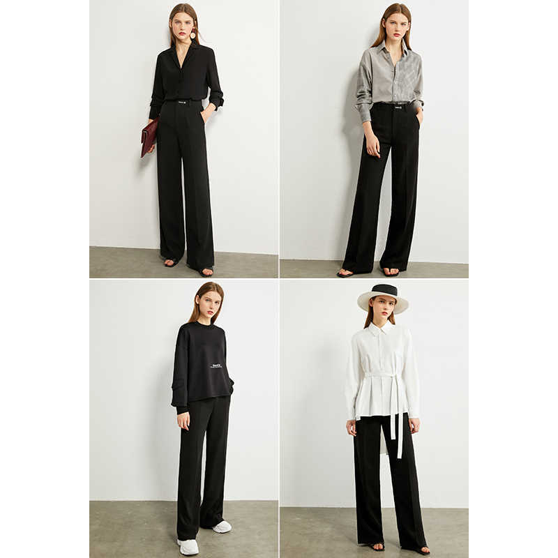 Minimalism Autumn OLstyle Fashion Waist Embroidery Loose Women Pants Causal High Female Long trousers 12040212 210527