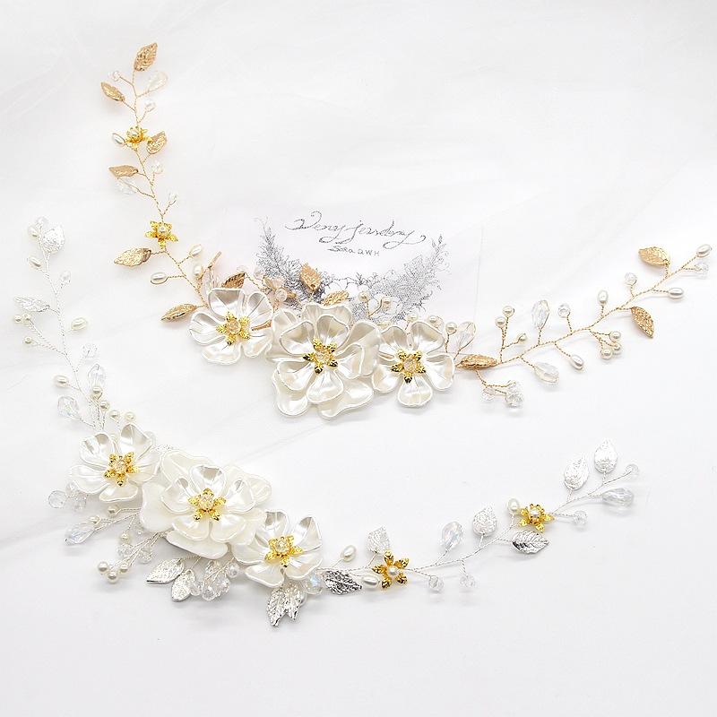 Hair Clips & Barrettes Le Liin Bride Pearl Vine Handmade Crystal White Flower Headband Wedding Jewelry, Golden;silver
Hair Clips & Barrettes Le Liin Bride Pearl Vine Handmade Crystal White Flower Headband Wedding Jewelry, Golden;silver