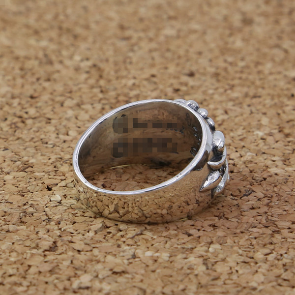 925 sterling silver handmade jewelry cross flower band rings with stones American European antique silver designer luxury jewelry nice gift