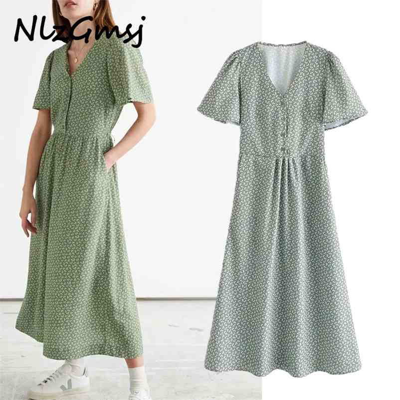 Summer Dress Print Short Sleeve Casual es Woman V-Neck Button Elegant Women Clothing Vestidos 04 210628, As picture
Summer Dress Print Short Sleeve Casual es Woman V-Neck Button Elegant Women Clothing Vestidos 04 210628, As picture