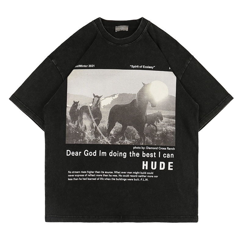 USA Europe spring summer Horse Painting T Shirt Fashion Vintage Wash Men Women Fashion Cotton Tee Tshirt, Black wash t
USA Europe spring summer Horse Painting T Shirt Fashion Vintage Wash Men Women Fashion Cotton Tee Tshirt, Black wash t