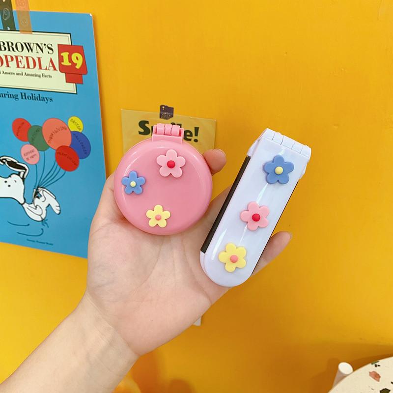 Hair Brushes Flip-over Folding Massage Comb Children Lovely Airbag Air Cushion Mini Portable Mirror Makeup Dual-purpose For Girls Kids