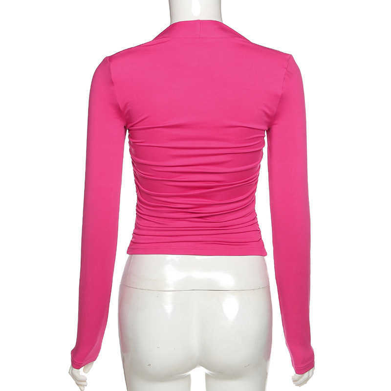 Colysmo Corset Blouse Long Sleeve Square Neck Fashion Color Blocking Ruffle Patchwork Pullover Top Casual Women Blouses 210527