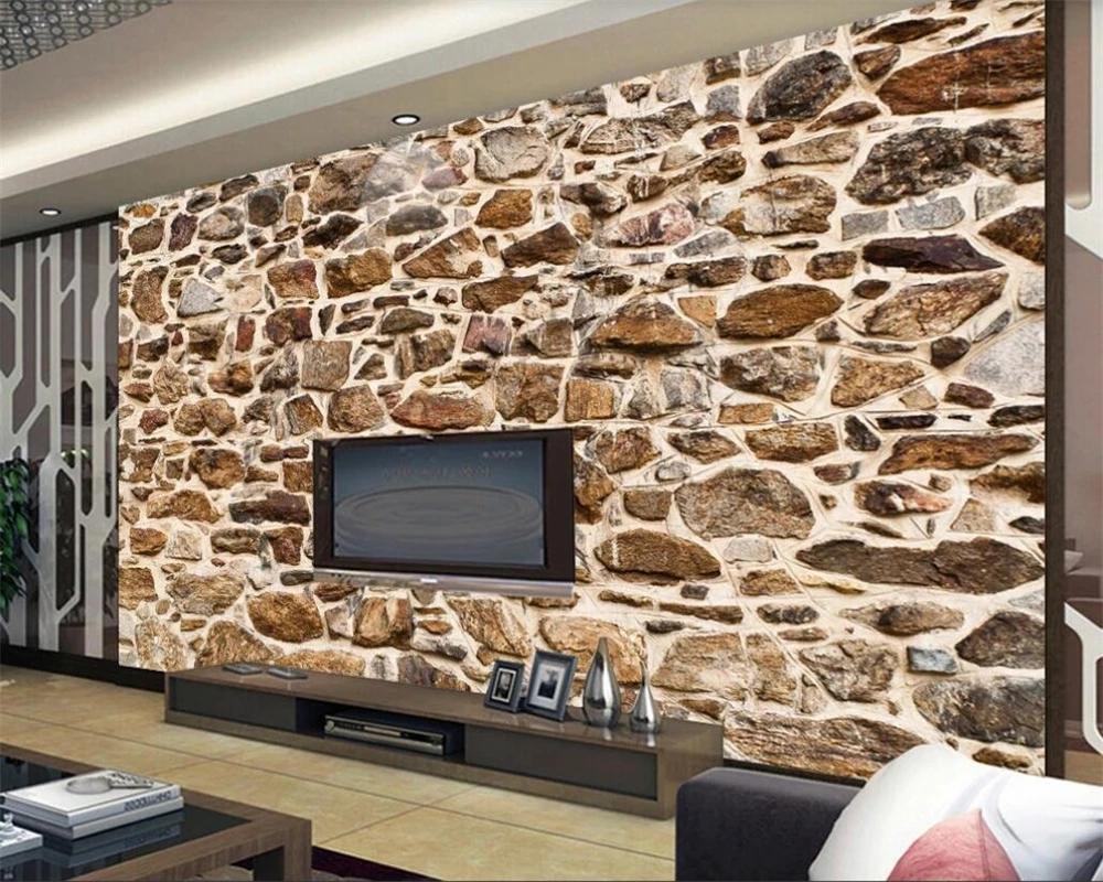 Self-Adhesive wallpaper for walls Vintage retro papel de parede 3d embossed stone texture TV background wall paper papier peint