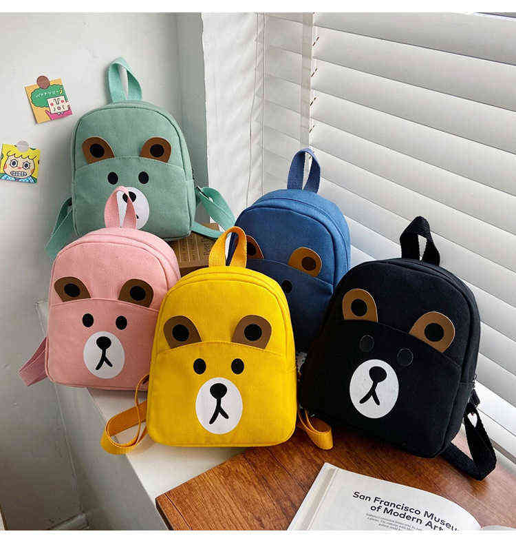 Personalised Name Bear Backpack with ANY NAME Toddler School Bag Custom Children Travel Shopping Rucksacks Bear Shoulder Bags Y1105