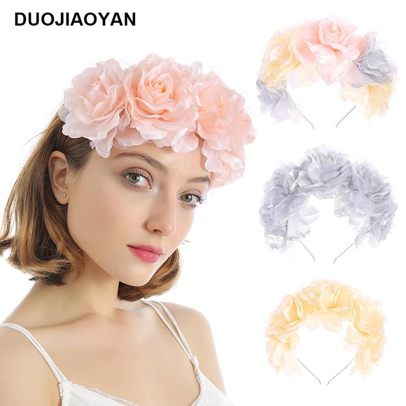 DUOJIAOYAN NEW Artificial flower headband Fancy floral wedding headband girls color headdress Bridal hair accessories
DUOJIAOYAN NEW Artificial flower headband Fancy floral wedding headband girls color headdress Bridal hair accessories