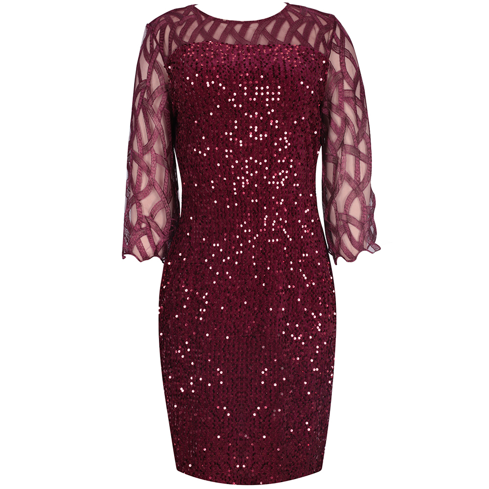 Party Dresses Sequin Plus Size Women's Dress Summer Birthday Outfit Sexy Red Bodycon Dress Wedding Evening Night Club Dress 210309