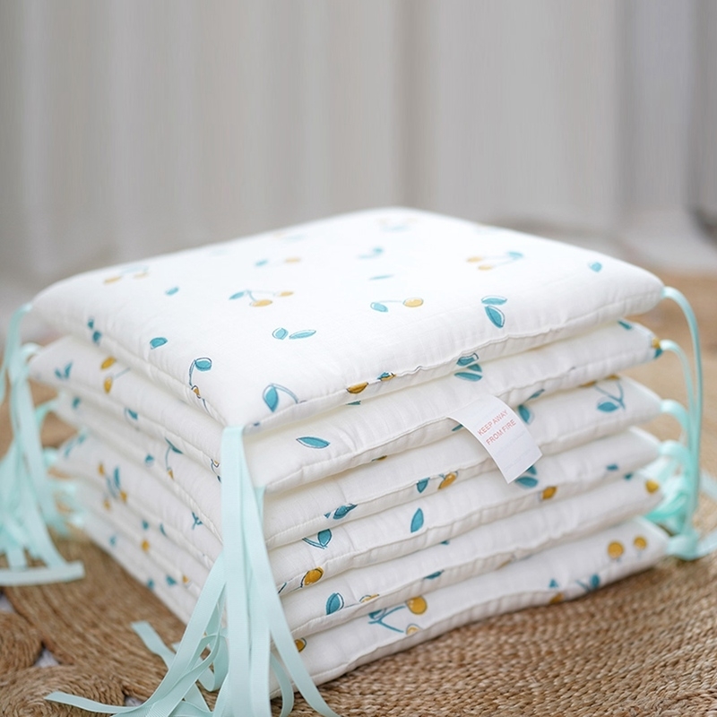6pcs Muslin Cotton Crib Bumper Collision Baby Crib Protector Baby Bed Bumper Breathable Baby Bed Cushion Bedding Set 210812