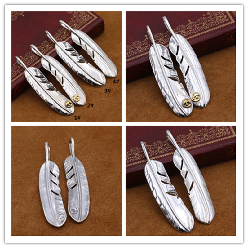 New 925 sterling silver handmade feather pendants designer jewelry antique silver crosses necklace pendants 2-tone colors without chain
New 925 sterling silver handmade feather pendants designer jewelry antique silver crosses necklace pendants 2-tone colors without chain