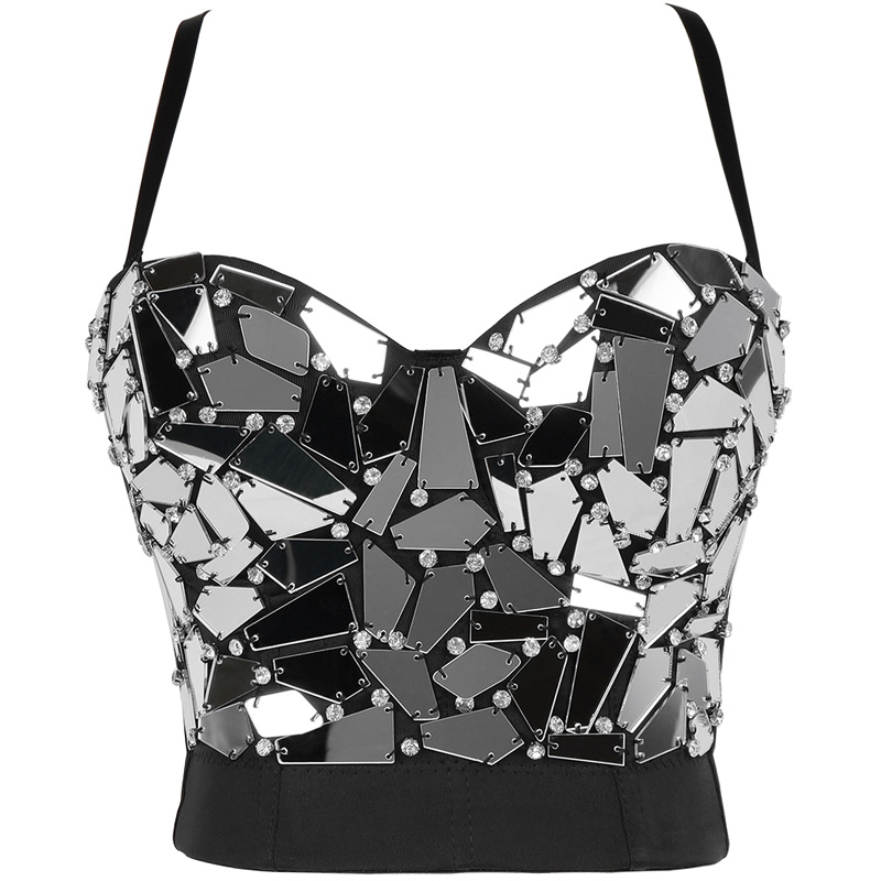 Perspex nail drill crop top corset bra Lingerie vest Camisoles wearing stage performance dress sequined halter women's European and Ame, Red;black
Perspex nail drill crop top corset bra Lingerie vest Camisoles wearing stage performance dress sequined halter women's European and Ame, Red;black