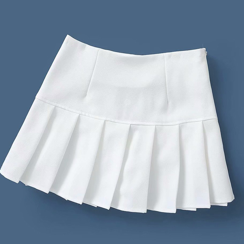 Women Fashion Summer Sexy High Waist Pleated Skirt Streetwear White Above Knee Mini Short Ball Gown Casual Sport Skirt 210306