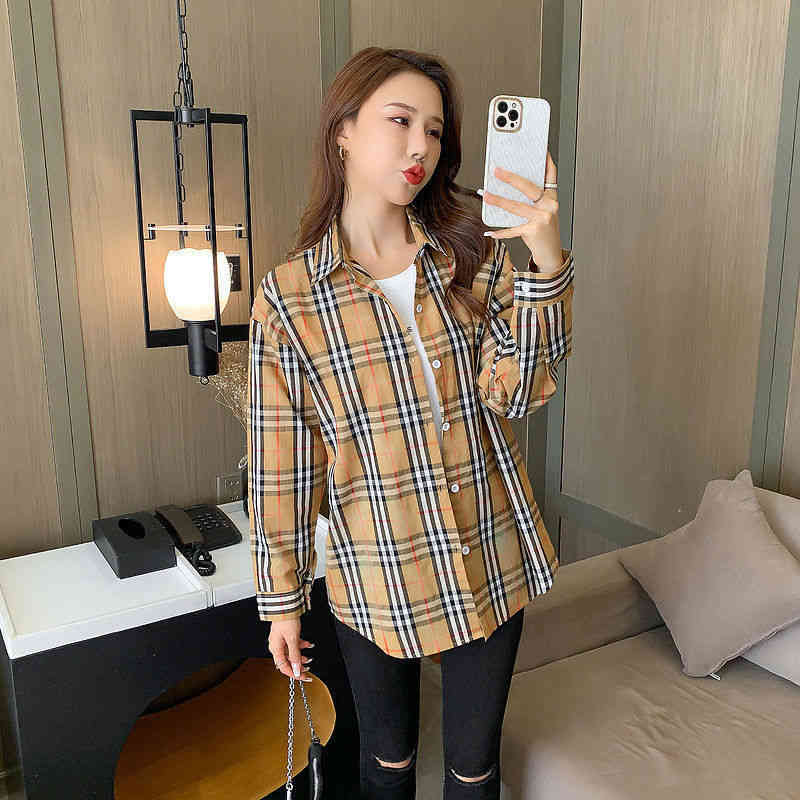 Luxury BBR Plaid Shirt women's spring and autumn thin style loose new outside inside with fashion lazy cardigan long sleeved shirt coat, Khaki t442
Luxury BBR Plaid Shirt women's spring and autumn thin style loose new outside inside with fashion lazy cardigan long sleeved shirt coat, Khaki t442