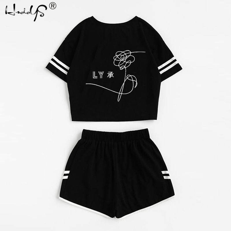New Style Exposed Navel Pajamas Sets Women Two Piece Pyjamas Sets Summer Sleepwear Short Sleeve Top and Shorts Set Home Clothing 210203