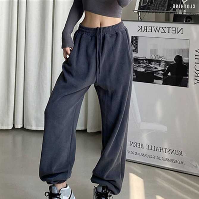 Black Jogging Sweatpants Women for pants Baggy Sports Pants Gray Jogger High Waist Sweat Casual Trousers For Female 211006 Z260314
