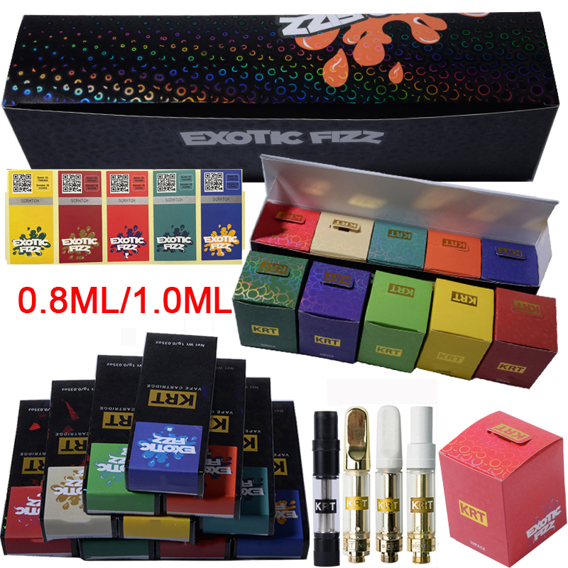 Newest Krt Exotic Fizz Vapes Cartridges Packaging Atomizers 0.8ml 1.0ml Round Tips Thick Oil Glass Tank With QR Code 510 Thread
Newest Krt Exotic Fizz Vapes Cartridges Packaging Atomizers 0.8ml 1.0ml Round Tips Thick Oil Glass Tank With QR Code 510 Thread