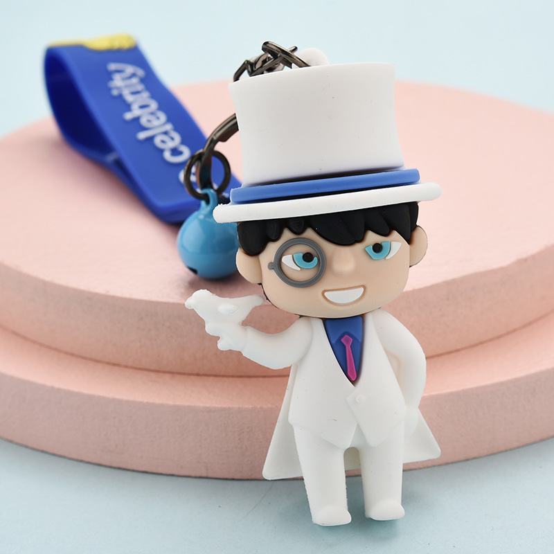 Cartoon Japanese Anime Detective Conan Character Keychain Environmental Rubber Key Charm Persona 5 For Anime Keyfob