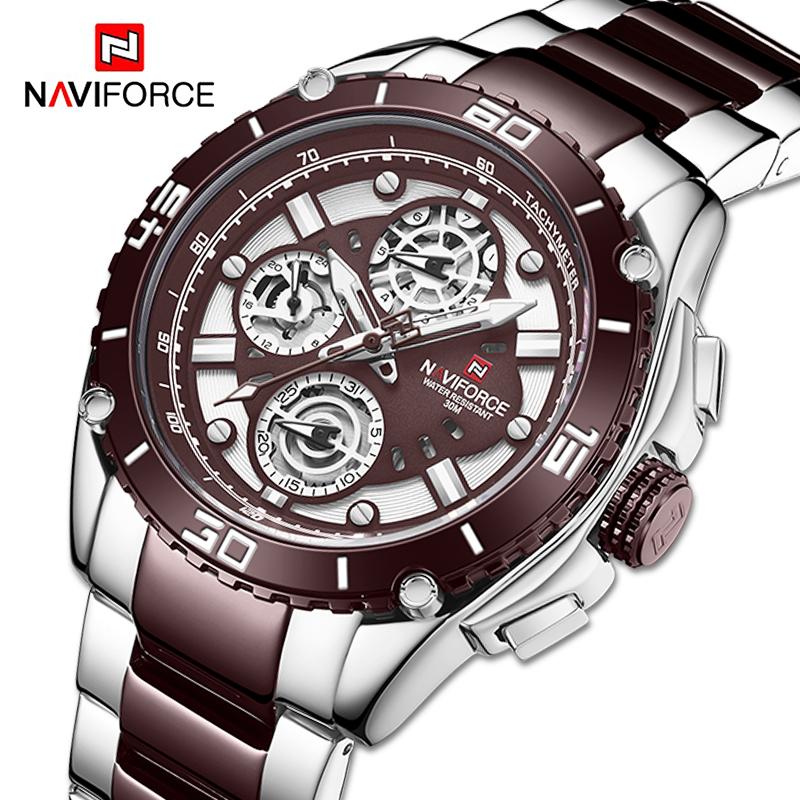 Wristwatches NAVIFORCE Luxury Mens Watches Waterproof Clock Fashion Multi-function Quartz Wristwatch Male Creative Sport Watch Reloj Hombre, Slivery;brown
Wristwatches NAVIFORCE Luxury Mens Watches Waterproof Clock Fashion Multi-function Quartz Wristwatch Male Creative Sport Watch Reloj Hombre, Slivery;brown