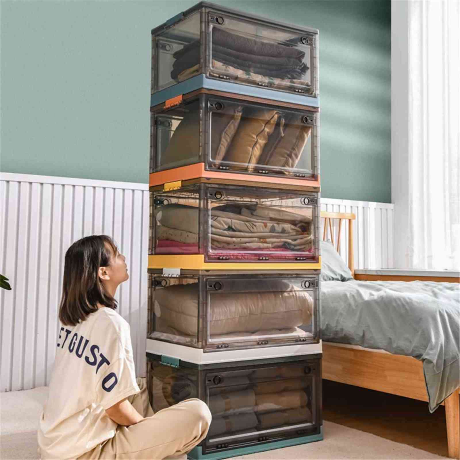 60l Movable Stackable Storage Box Shoe Clothes Organizer Abs Closets Containers Cabinet for Home Office under Desk/bed, Sky blue
60l Movable Stackable Storage Box Shoe Clothes Organizer Abs Closets Containers Cabinet for Home Office under Desk/bed, Sky blue