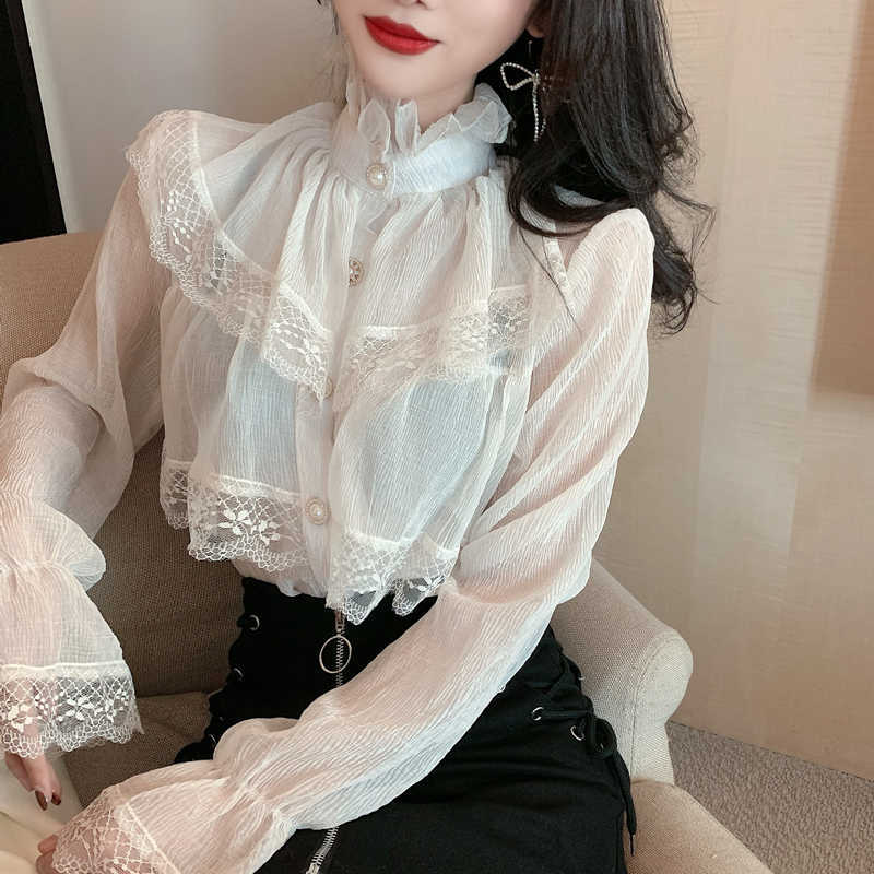 Sweet Lace Ruffles Patchwork Chiffon Shirt Female Spring Korean Fashion Elegant Stand Collar Flare Sleeve Casual Blouse 210526, Only skirts
Sweet Lace Ruffles Patchwork Chiffon Shirt Female Spring Korean Fashion Elegant Stand Collar Flare Sleeve Casual Blouse 210526, Only skirts