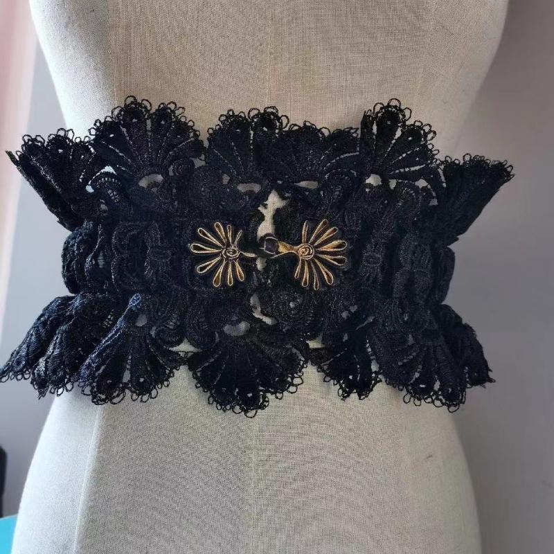 Belts Fashion Lace Women Luxury Gold Yarn Buckle Wide Corset Belt Female Elastic Bandage Waistband All Mathing Decoration Band, Black
Belts Fashion Lace Women Luxury Gold Yarn Buckle Wide Corset Belt Female Elastic Bandage Waistband All Mathing Decoration Band, Black