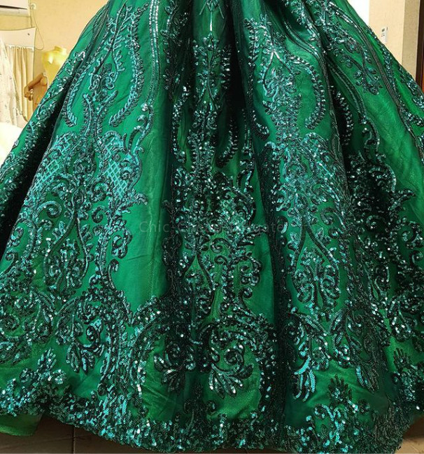 2021 Plus Size Arabic Aso Ebi Luxurious Lace Hunter Green Wedding Gowns Long Sleeves Ball Gown Vintage Sparkly Bridal Dresses ZJ154