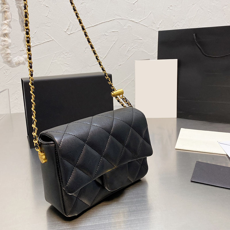 2021 High Quality Caviar Leather Calfskin Bags Classic Mini Flap Square Adjustable Shoulder Strap Gold Metal Hardware Famous Luxury Designer Cross body Handbag 18C, Black
2021 High Quality Caviar Leather Calfskin Bags Classic Mini Flap Square Adjustable Shoulder Strap Gold Metal Hardware Famous Luxury Designer Cross body Handbag 18C, Black