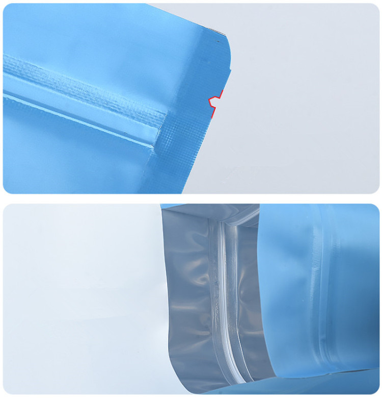 100pcs Matte Blue Window Zip Lock Aluminum Foil Bag Stand up Resealable Coffee Powder Snack Nuts Cereals Xmas Wedding Gifts Heat Sealing Packaging Pou