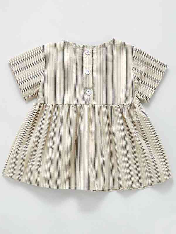 Baby Block Striped Button Back Dress SHE