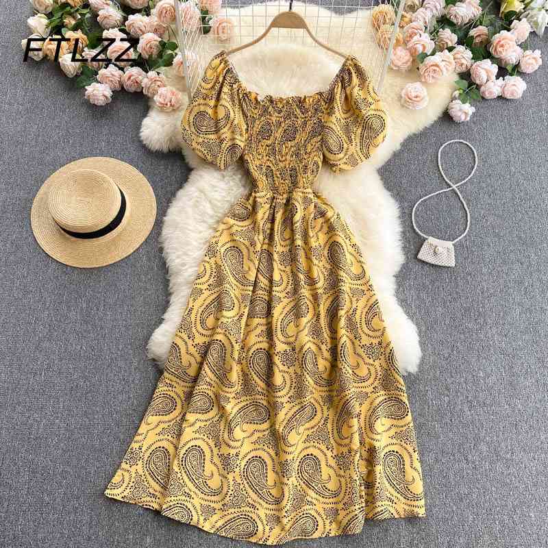 Retro Women Dress Vesidos Summer Fashion Puff Sleeve Stretch Slim A Line Midi es Ladies Elegant Beach 210602, Dark brown
Retro Women Dress Vesidos Summer Fashion Puff Sleeve Stretch Slim A Line Midi es Ladies Elegant Beach 210602, Dark brown