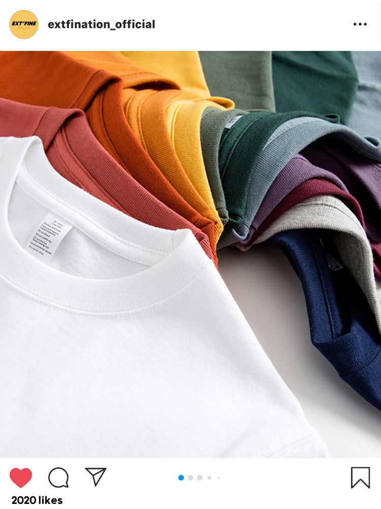 ExtFination | 6.1 Oz 100% Combed T-shirt Cotton Women Summer Casual Tshirt Tee Women Basic Harajuku Soft T Shirt 210306