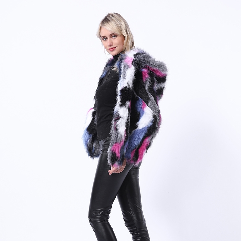 Winter Multicolor Faux Fur Leather Jacket Womens Warm Short Coat Women Loose Jackets Thicken Fashion 211207