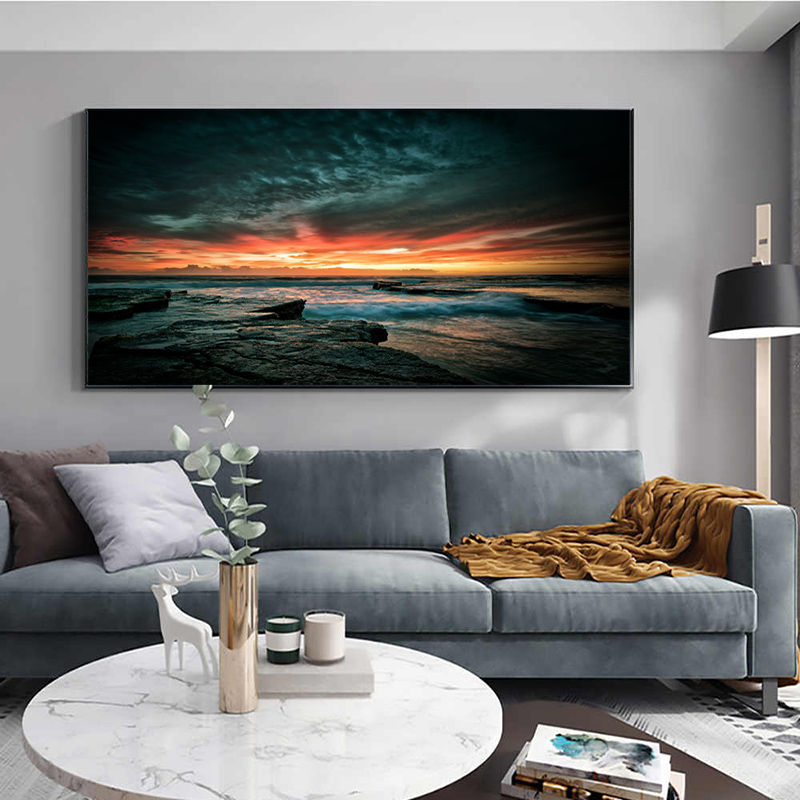 Sea Sunset Poster Landscape Prints Canvas Painting Wall Art Pictures For Living Room Canvas Indoor Decoration Decorative Cuadros
