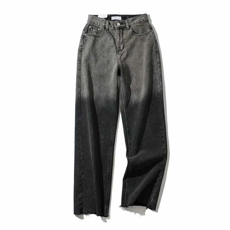 Wixra Women Denim Pants Casual Bottoms Stylish Patchwork Jeans High Street Long Straight Trousers Summer 210922